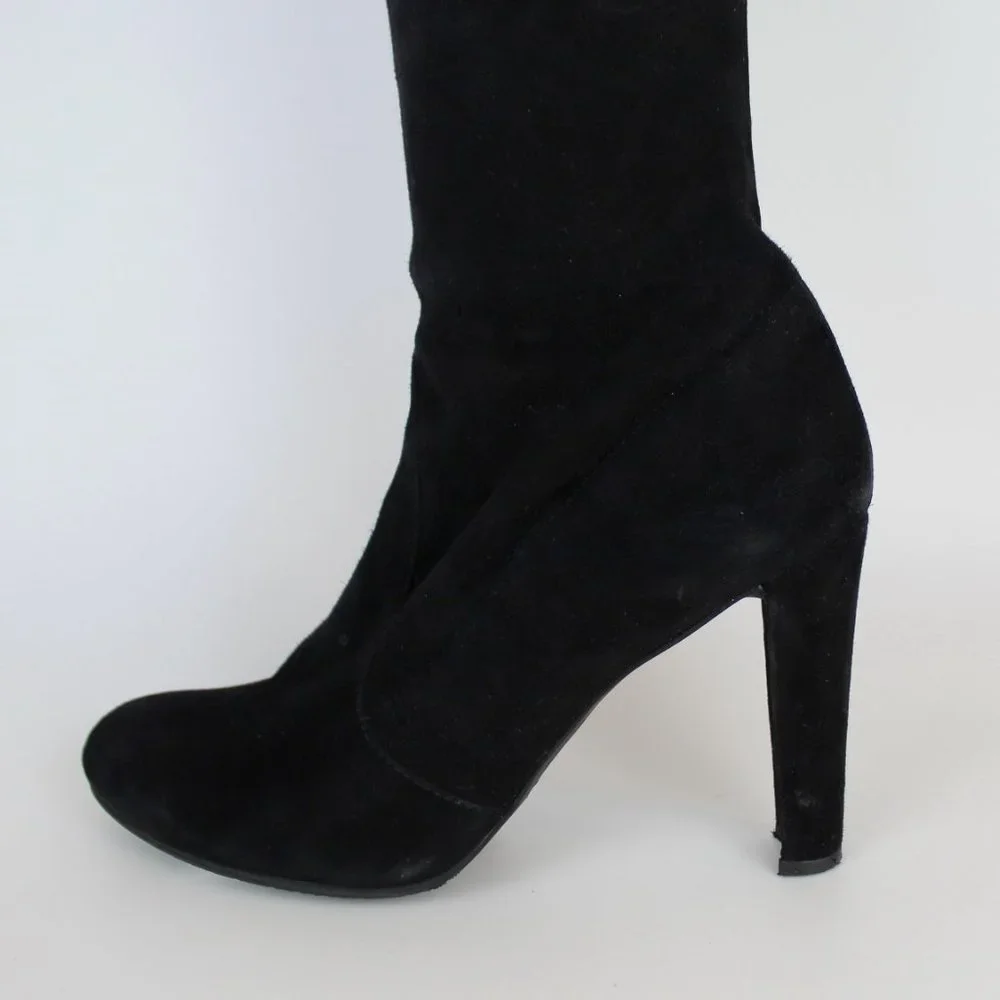 NEW Stuart Weitzman Highland Suede Over-the-knee Boot, Black, US 10.5
